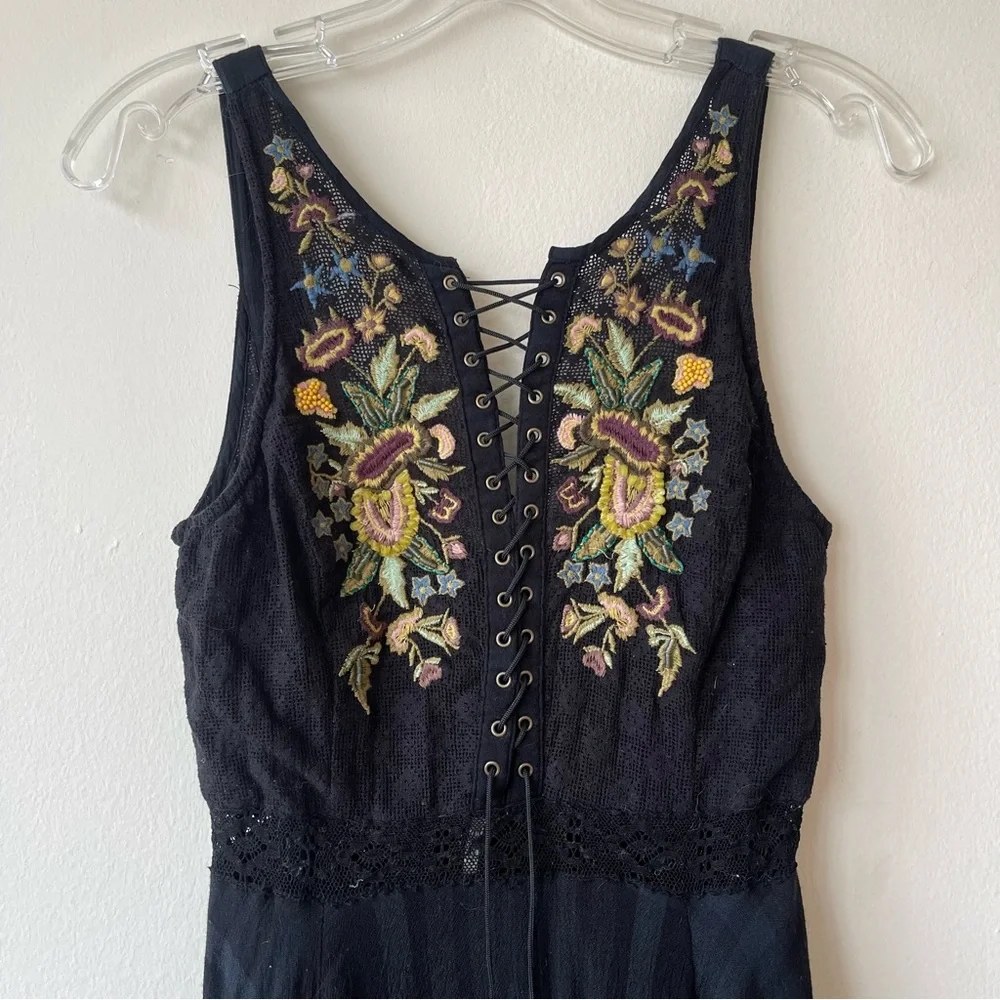 FREE PEOPLE Asymmetrical Embroidered Dress Bohemian‎ Festival
